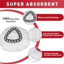 Mop Replace Head Compatible with Ocedar Mop Heads Replacements, Mop Refill Compatible with O-Ceda EasyWrin Spin Mop Head Replacement 1-Tank System Only, 6 Refills