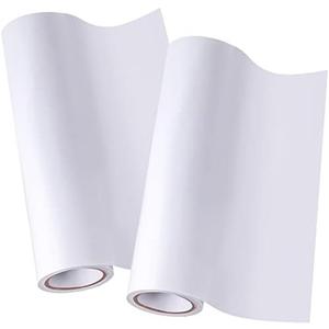 Outus Adhesive Sheet Double Sided Iron-on Patch 8 Inch x 13 ft Adhesive Fabric Patch for Badge Peel and Stick Pants, Backpack, Clothes, Curtains(2 Roll)