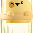 Cute Portable Toothbrush Holder Plastic Toothbrush Travel Case for Kids with Detachable Handle Multifuction Toothbrushes Toothpaste Storage Box Set for Camping Travel or Daily Use (Yellow)