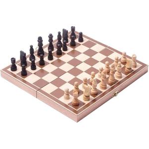 BlueSnail 15" Classic Vintage Standard Folding Wooden Chess Set, Foldable Games Board Crafted Carved