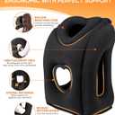 Sunany Travel Pillow, Upgraded Plane Pillow for Long Flights, Inflatable Neck Pillow Used for Airplanes, Cars, Buses, Trains, Office Napping with Eye Mask, Earplugs (Black)