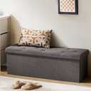 NEWBULIG Storage Ottoman Bench 43 Inches in Large Capacity Hidden Chest Organizer Box for Living Room, Comfortable Fabric Entryway Foot Rest Stool for Bedroom, Grey