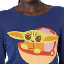 Amazon Essentials Disney | Marvel | Star Wars Women's Lightweight Crewneck Sweaters (Blue, XS)