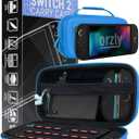 Orzly Case Compatible with Nintendo Switch 2 – Protective Travel Carry Case with Screen Padding, Game Card & microSD Slots, Zipped & Open Pockets for Accessories – 7.9" Gift Boxed