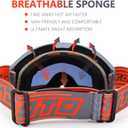 Motorcycle Goggles Men Women,UV400 protection Dirt Bike ATV MX DH Goggles Glasses,Anti-Slip Strap,Scratch-Proof (Bluepink)