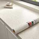 Decotalk Beige Terrazzo Peel and Stick Wallpaper Matte Terrazzo Contact Paper for Countertops Waterproof Beige Countertop Contact Paper 17.7x120 Inch Speckled Wallpaper for Countertop