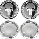4 pcs Wheel Center Caps Skull Universal Wheel Center Cover Skull Wheel Center Hub Caps,Car Wheel Center Cap Kit,for 56 mm Hub Caps with Embedded Base,Rustproof,for Car SUV