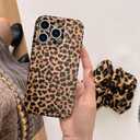 Brown Cheetah Print Phone Case for iPhone 16 Pro 6.3in - Cute and Chic Trendy Retro Tortoise Leopard Classic Soft Slim Protective Cover for Cool Girls and Elegant Women