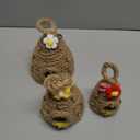 Jutom 3 Pieces Bee Hive Decor Honey Bee Tiered Tray Decor Summer Spring Honeycomb Decorations Mini Jute Beehive Farmhouse Kitchen Decoration for Table Shelf Sitter Home Coffee Bar Themed Party