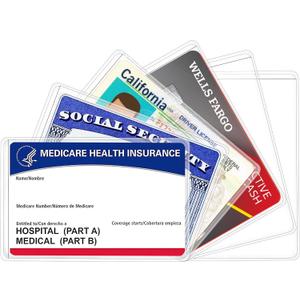 6 Pack New Medicare Card Holder Protector Sleeves12Mil Clear PVC Waterproof Medical/Credit Card, Business/Social Security Card Protector