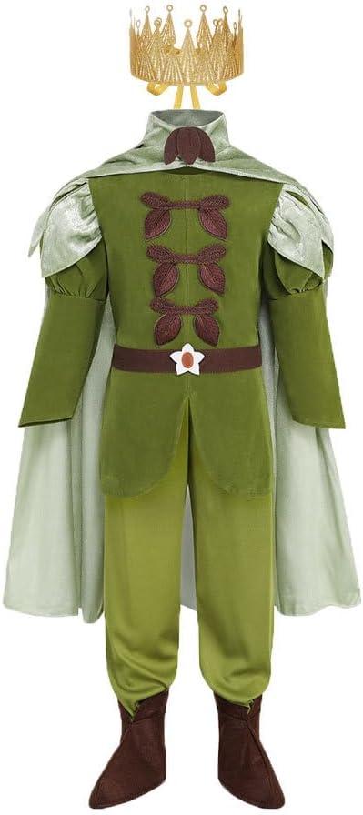 Frog Prince Naveen Costume for Boys Fancy Dress Up Halloween Outfit (For Kids Height: 47-51 Inch, Green)