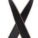 Bag Strap-Replacement Crossbody Bag Purse Faux Leather-Strap Shoulder Bead Replacement-Strap For Handbag Black(Gold Bead)