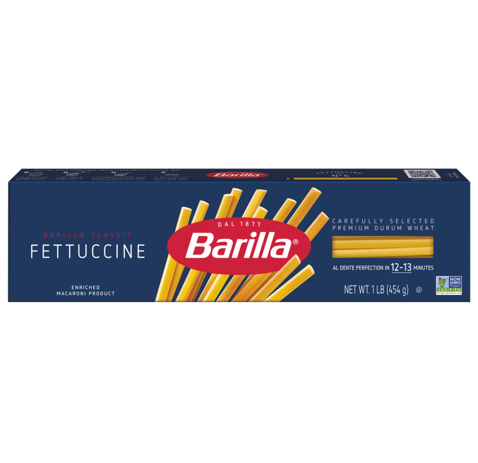 Barilla Fettuccine Pasta, 16 oz. Box (Pack of 20) - Non-GMO, Made with Durum Wheat Semolina - Kosher Certified, Best By: 01/02/2028