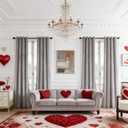 SMILETIME Grey 90in Long Velvet Curtains with Grommet, Thermal Insulated Super Soft Privacy Noise Reducing Light Blocking Velvet Curtains for Living Room, 4 Panels, Each 52 x 90inches Long