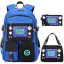 Scothen Boys Backpack, Cool Luminous School Backpacks for Boys with Lunch Bag Pencil Case, Kids Backpack Kindergarten Elementary Middle School Book Bags for Teen Boys Children with USB Charging Port  (Blue)