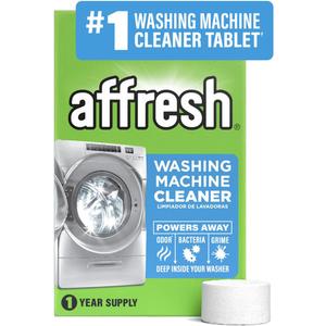 Affresh Washing Machine Cleaner, Helps Power Away Odor Causing Bacteria & Grime Deep Inside Pump, Valve & Hoses, 12 Time Release Tablets, 1 Year Supply