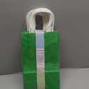 BLUE PANDA 25-Pack Green Gift Bags with Handles - Small Paper Treat Bags for Birthday, Wedding, Retail (5.3x3.2x9 In)