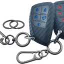 2Pcs Silicone Smart Remote Key Fob for 2022 2023 2024 2025 Chevy Chevrolet Silverado 1500 GMC Sierra 1500 2500HD 3500HD Key Fob Cover 5 Buttons (Black with Red/Blue)