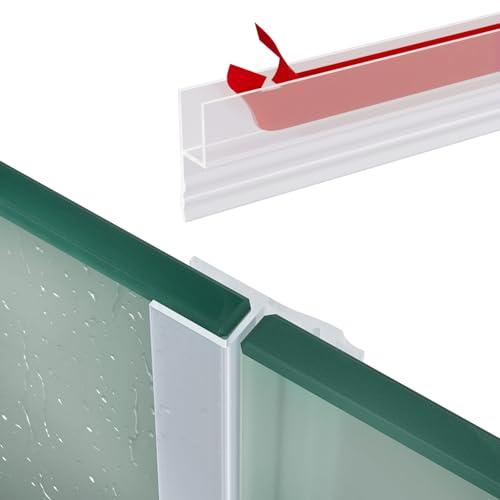 Raycity 10 Feet Shower Door Side Seal Strip - for 3/8" (10mm) Frameless Glass Door Seal Strip Transparent Silicone Waterproof Shower Sweep - Suitable for Bathroom Frameless Glass Door