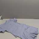 AYWA Women's Two Piece Sets Summer Slim Fitted Short Sleeve Tops Foldover Shorts Matching Lounge Sets (Haza Blue, Small)