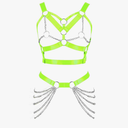 Women's Body Harness Bra Punk Garter Belt Elastic Adjustable Metal Chain Bra Dance Carnival Gothic Costume Accessories