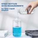 Veco 500mL (17oz) Graduated Spray Bottles, 4-Pack 360 Any-Angle Spraying for Easy Dilution, Leak-Resistant spray bottles for Cleaning, Plants, Hair & Pet Use + Foldable Funnel