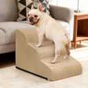 Aodisman 3-Step Dog Ramp and Stairs for Sofa and Chair - Non-Slip Sturdy Pet Steps for Small Dogs and Cats,15.7" H,Khaki