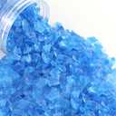 LePe Crushed-Glass, Translucent Broken GlassDecorative for Resin Art, Fire Pits, Potted Plants, Garden and Indoor Use, 3-6mm, 1 Pound in Jar(Navy Blue) (Aquamarine)