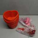 12 Set Valentine's Day Heart Baskets Hollowed Plastic Storage Baskets with Handles for Gift Organizing Home Office Kitchen Birthday Party