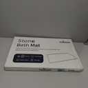 Stone Bath Mat Diatomaceous Earth Shower Mat Non-Slip Super Absorbent Diatomite Stone Bath Mats for Bathroom Floor Quick Drying Natural Easy to Clean (Line2-Grey)