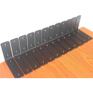 4 Pack - L 5" x H 4" x W1.5, 5mm Thick Black L Shelf Bracket, Iron Shelf Brackets, Metal Shelf Brackets, Floating Shelf, Shelf Supports with Screws