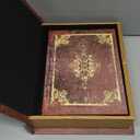 Tosnail 3 Pack Decorative Book Boxes with Magnetic Cover, Wooden Antique Book Decorations Vintage Storage Box - Retro Floral Pattern