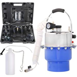 YSTOOL Brake Bleeder Kit Pneumatic Pressure Brake Clutch Fluid Bleeding Tool Set with Master Cylinder Adatpers Air Power Pressurized Oil Change Bleeder Machine and Waste Oil Collection Bottle (Blue)