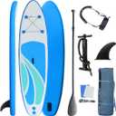 Inflatable Stand Up Paddle Board for Adult All Skill Levels- 10'4" Ultra-Light SUP Paddleboard with Durable Non-Slip Deck and Paddle Board Accessories Fins, Adjustable Paddle, Pump, Backpack, Leash