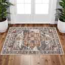 RUUGME Washable 2x3 Area Rugs - Large Boho Rugs for Living Room Stain Resistant Carpet Vintage Tribal Rugs for Bedroom Kitchen Bathroom with Non Slip Backing Home Decor Floor Decoration Mat 2x3 Brick