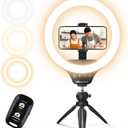 UBeesize 12" Desk Ring Light with Stand & Phone Holder - Adjustable Studio Light for PhotographyZoom Meetings, YouTube, TikTok, Live Streaming