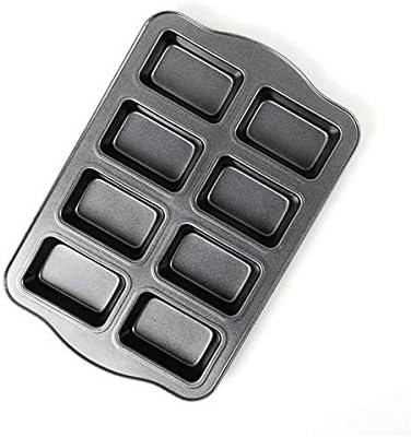 Kilimazart Mini Loaf Pan 8-Cavity Carbon Steel Bakeware Non-Stick Bread Baking Tray One-Piece Design