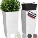 Mueller M-Resin Heavy Duty Tall Planters for Outdoor Plants, Indoor Grande Plant Pots, Boxes, Trees, Flower Pots, 2-Piece Set 6.5 Gallon