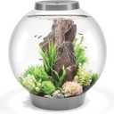 biOrb Classic 60 Acrylic 16-Gallon Aquarium with White LED Lights Modern Tank for Tabletop Display, Silver