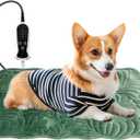 Pet Heating Pad for Cats Waterproof 9 Gears and time Settings Switch, Adjustable Heated Cat Bed, Adding Wire Rope Wires Cat Warming (22.0" L x 18.0" W x 0.5" Th, Green)