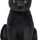 HyDren 13 Inch Halloween Black Cat Stuffed Animal Plush Realistic Cat Stuffed Animal Soft Cute Kitten Plushies Pillow Toy Gifts for Kids Adults Christmas Birthday Party Favors Home Decor Supplies