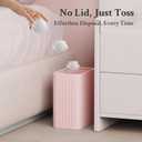 TrashAid Small Bathroom Trash Can, 2.1 Gallon Bathroom Garbage Can, Stainless Steel Waste Basket for Office, Under Desk, Bedroom, Rv, Pink