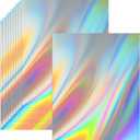 200 Sheets Metallic Holographic Card Stock 8.5 x 11 Inches Glitter Mirror Paper Shiny Iridescent Laser Metallic Paper Reflective Sheet for DIY Craft Scrapbook Poster Cardboard Not for Printing