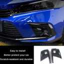 Car Accessories Fit For Honda Civic 11th Gen 2022 2023 2024 Front Fog Light Lamp Cover Trim (Black) ABS 2 PCS