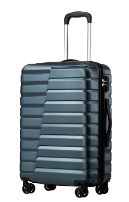 Coolife Luggage Suitcase Carry on Hardside PC+ABS Spinner TSA Lock Telescopic Handle (black)