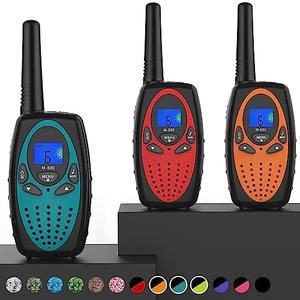 Topsung Walkie Talkies Long Range, M880 FRS Two Way Radio for Adults with Mic LCD Screen/Resistance Wakie-Talkies with Noise Cancelling for Men Women Outdoor Cruise Ship (Blue Red Orange)