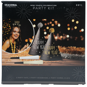 Seasonal Celebrations New Years Eve Black Paper Party Accessory Kit