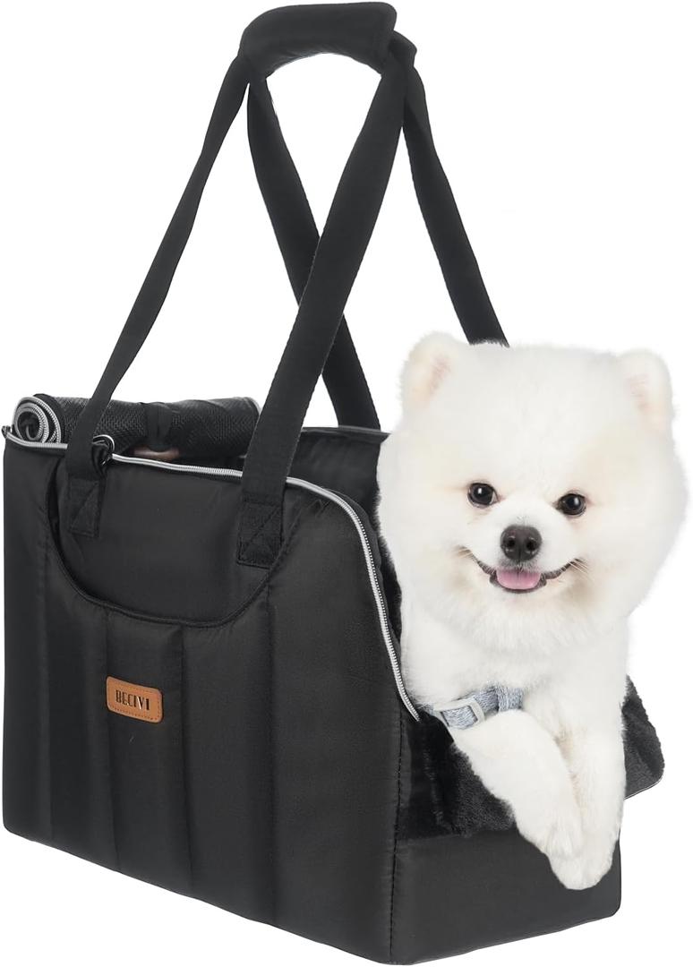 Dog Purse Carrier for Small Dogs Cats Rabbits Up to 13lbs, Lightweight Pet Sling Carriers with Crossbody Strap, Portable Puppy Soft Sided Tote Bag Carrier for Vet,Hiking,Travel Black