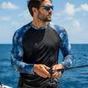 2 Pack Mens Rash Guard Long Sleeve Swim Shirts UPF 50+ Sun Protection Quick Dry Lightweight UV Fishing Surf Shirt L