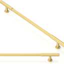 10 Pack Brushed Gold Cabinet Pulls 10 Inch(254mm) Kitchen Cupboard Handles Solid Heavy Duty Zinc Alloy Drawer Pulls (10" Hole Center)